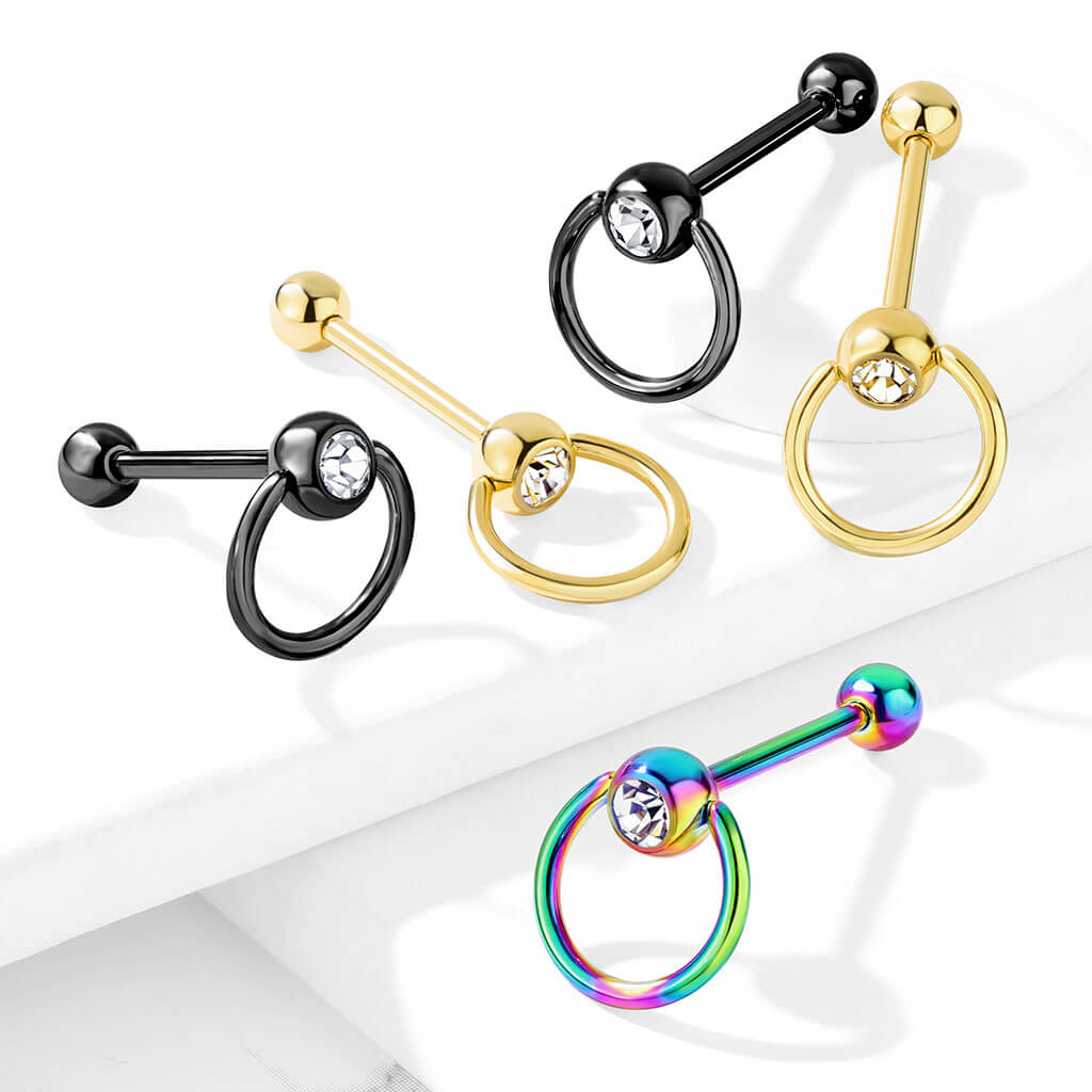 Zungenpiercing Sklavenring PVD