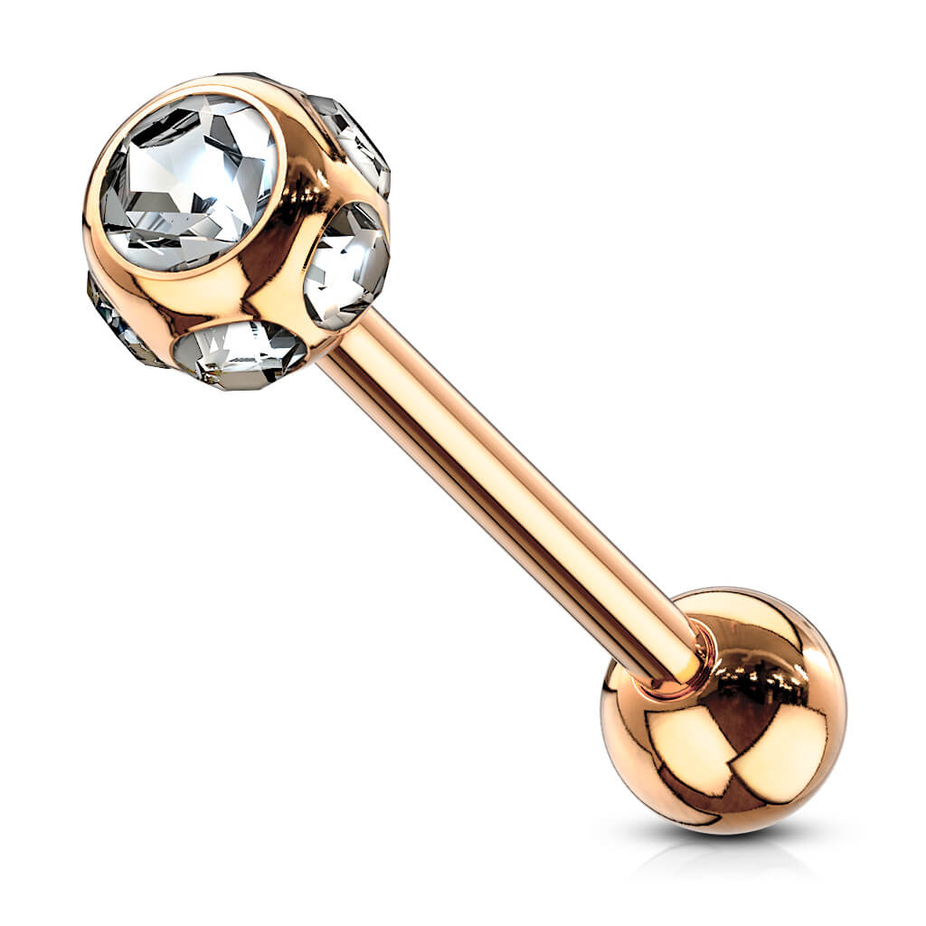 Barbell Sfera Zircone PVD
