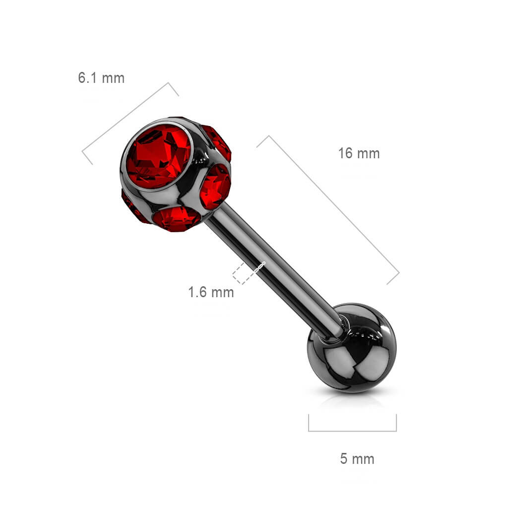 Barbell Sfera Zircone PVD