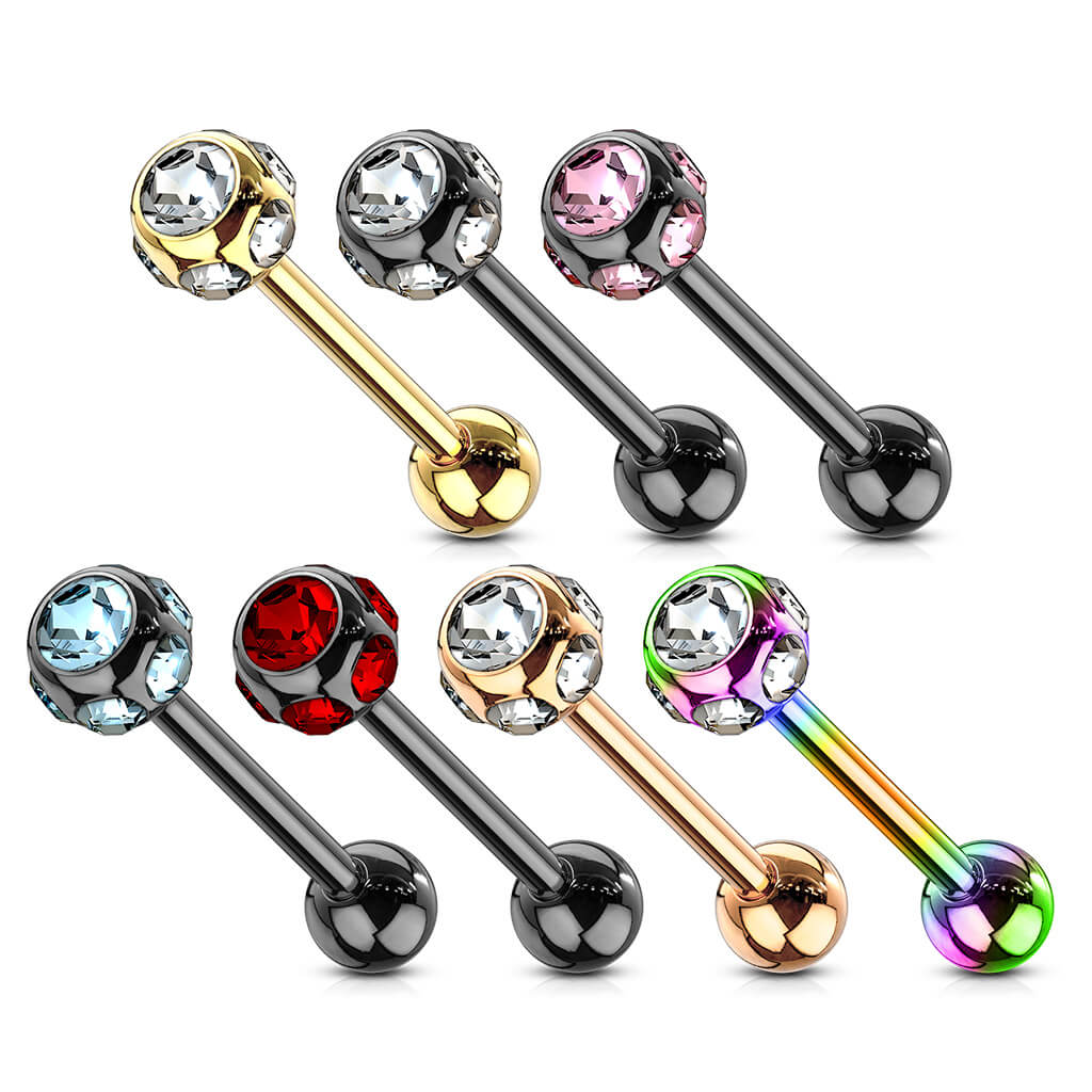Barbell Sfera Zircone PVD