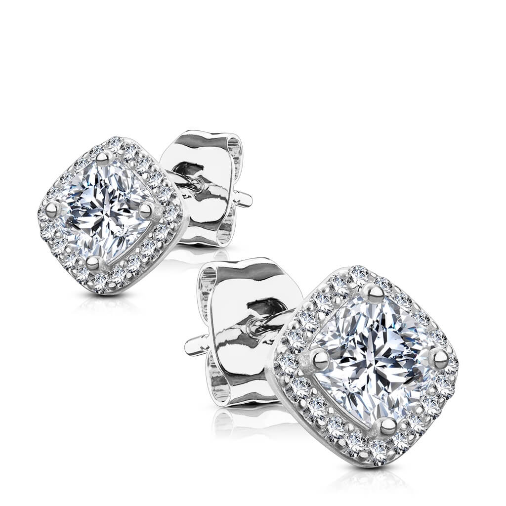 Argento 925 Zircone quadrato