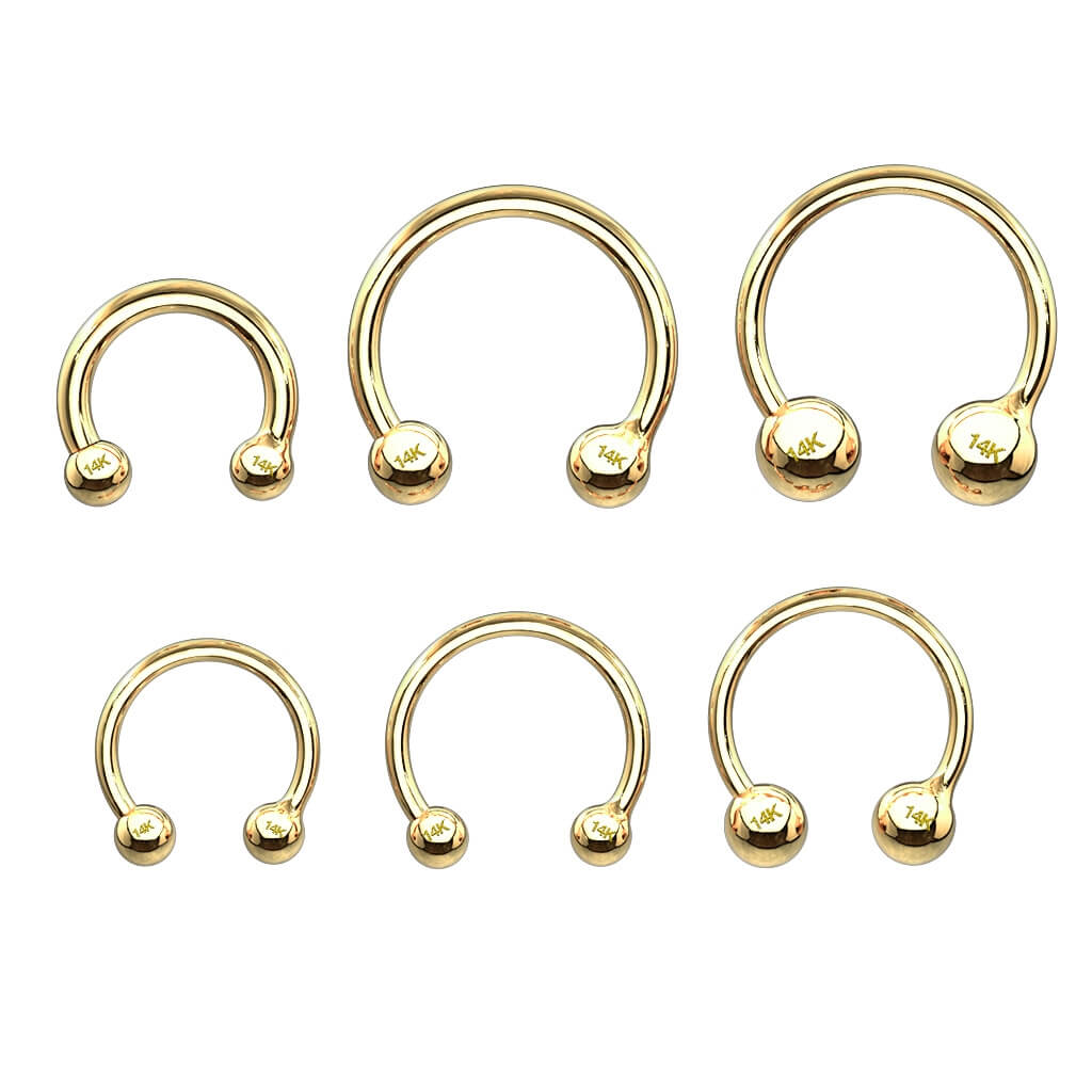 Oro 14 kt Ferro di Cavallo Sfere