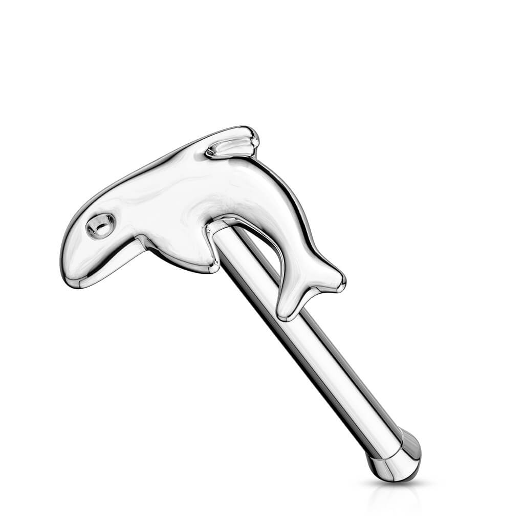 Oro 14 kt Stud Nasale Delfino