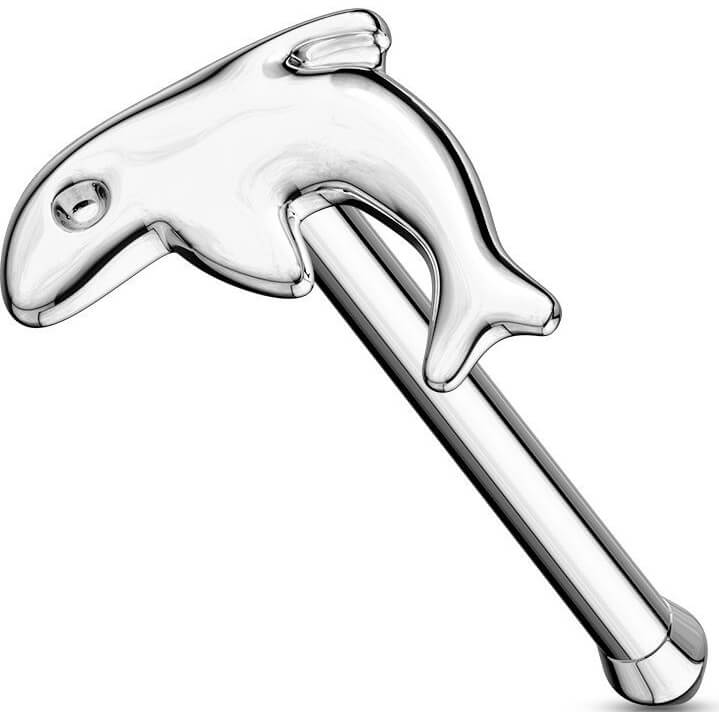 Oro 14 kt Stud Nasale Delfino