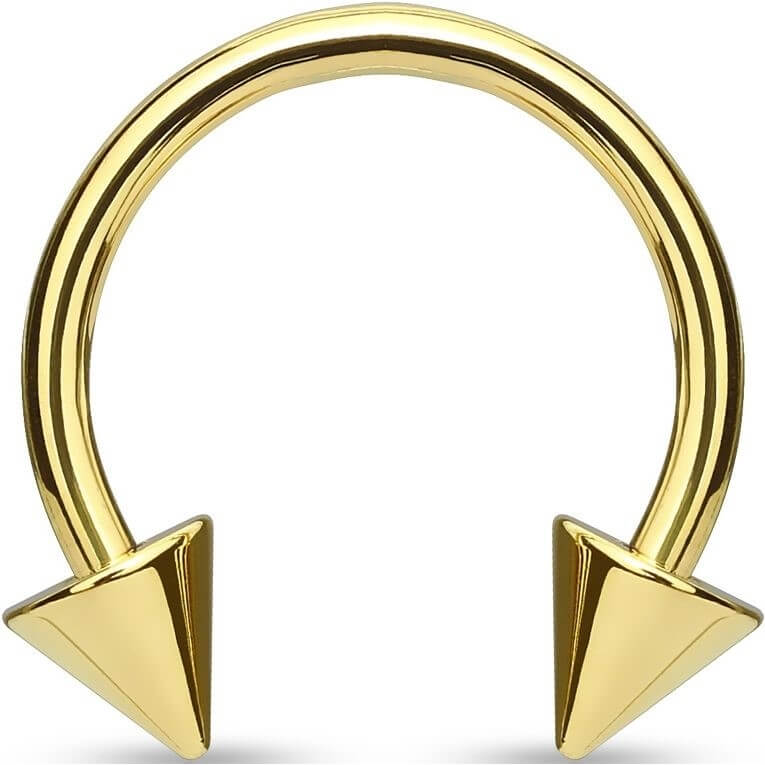 Hufeisen Piercing Stachel Gold PVD