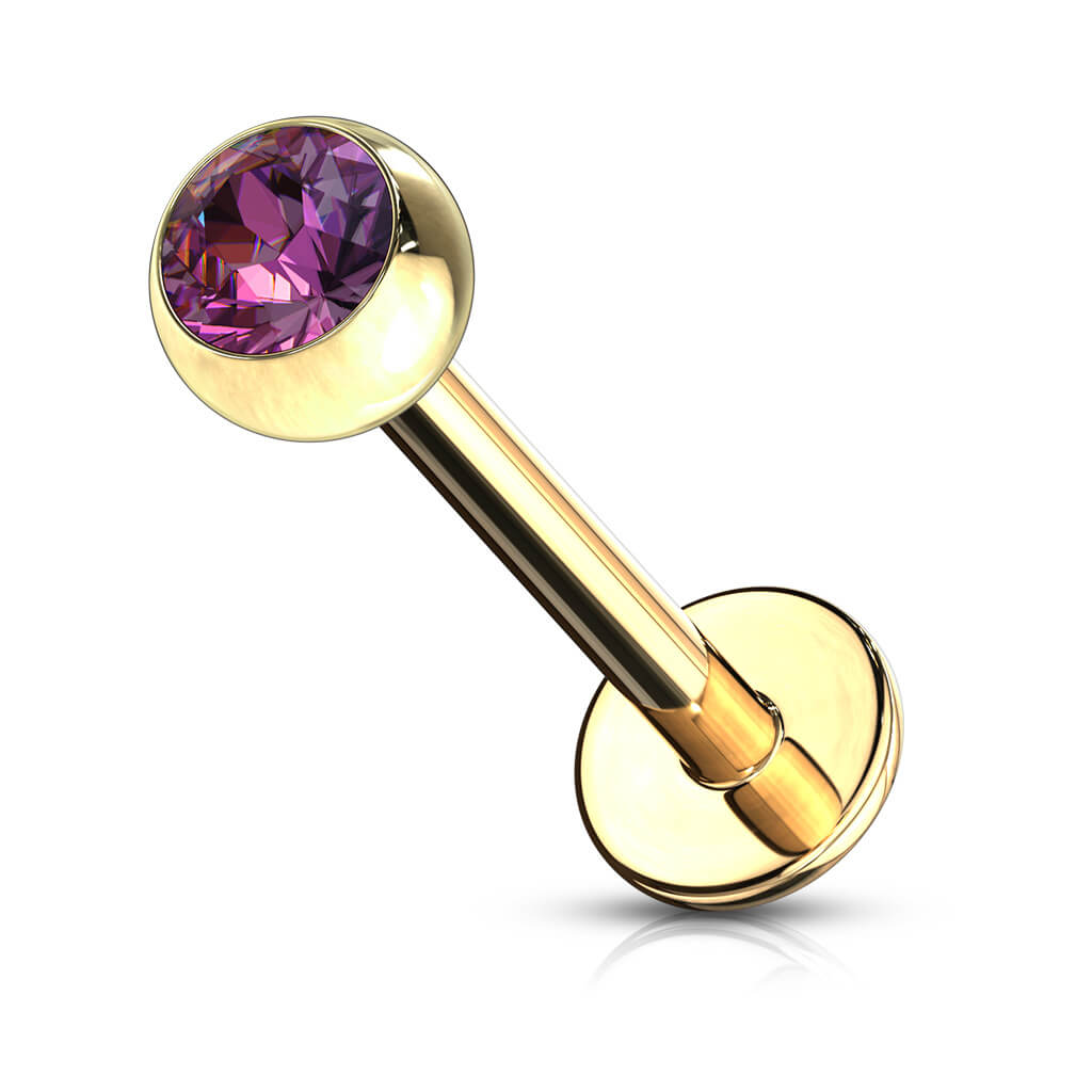 Labret Zircone a sfera e Oro