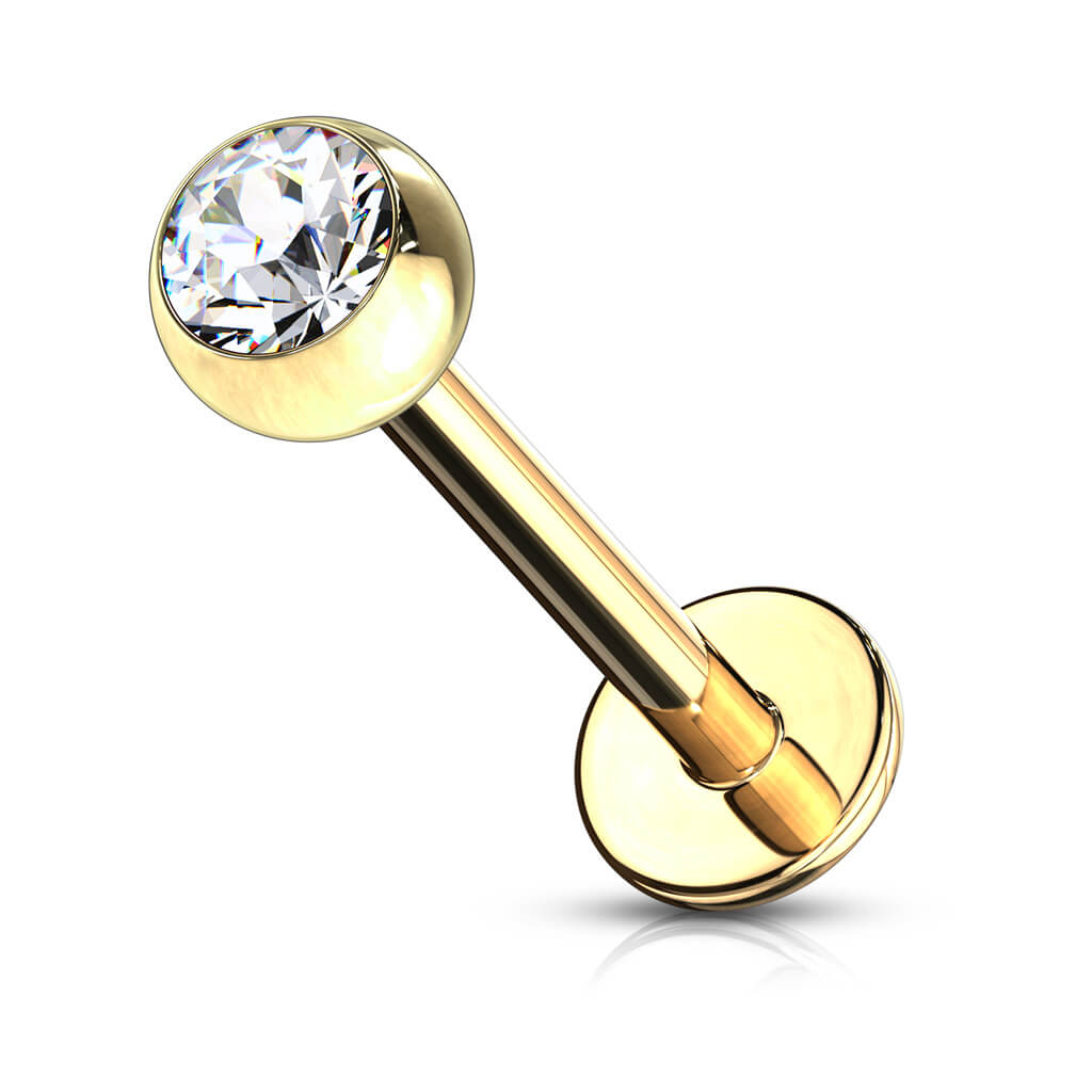 Labret Zircone a sfera e Oro