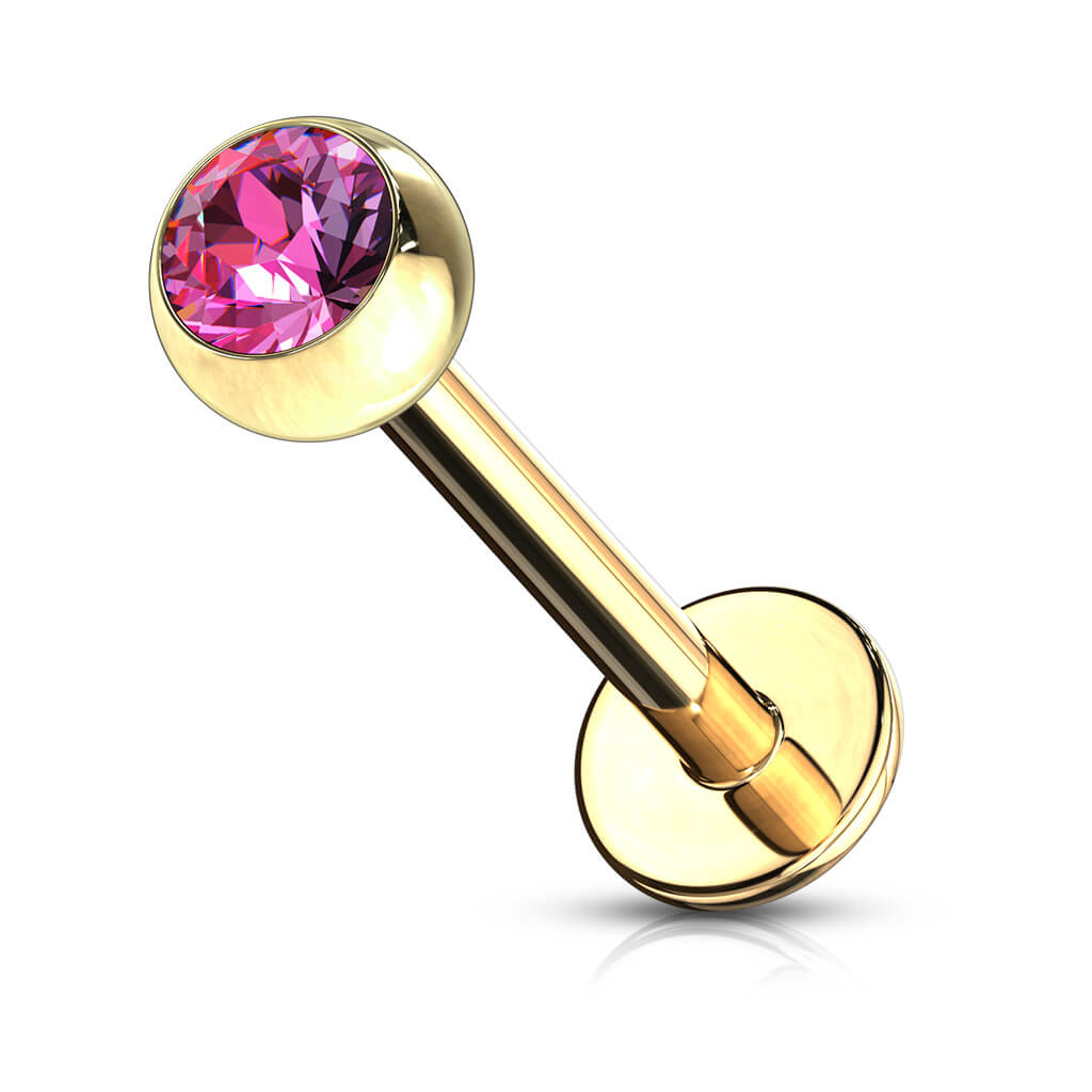Labret Zircone a sfera e Oro