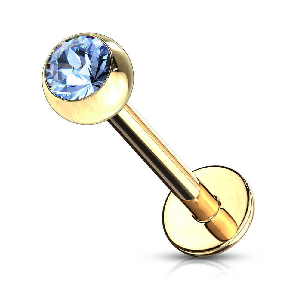 Labret Zircone a sfera e Oro