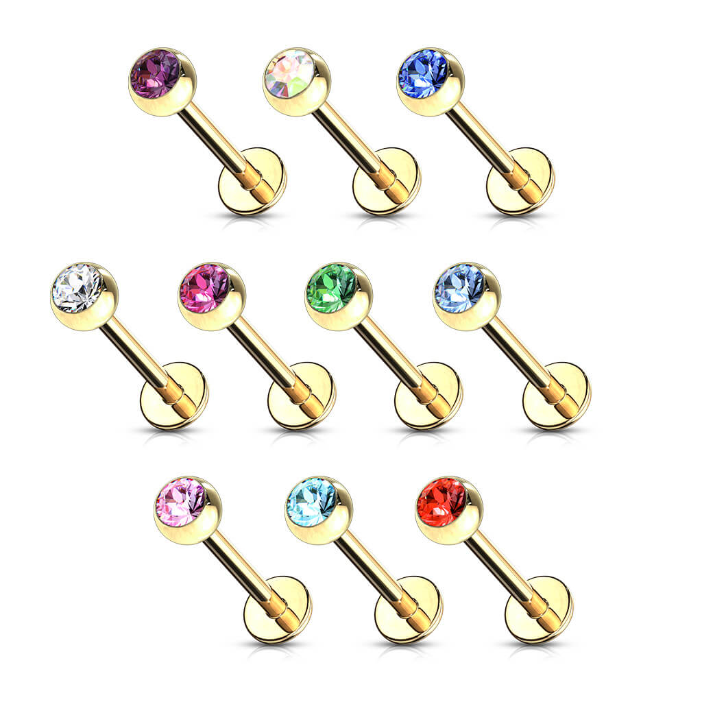 Labret Zircone a sfera e Oro