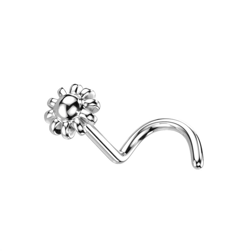 Oro 14 kt Screw Nasale Fiore