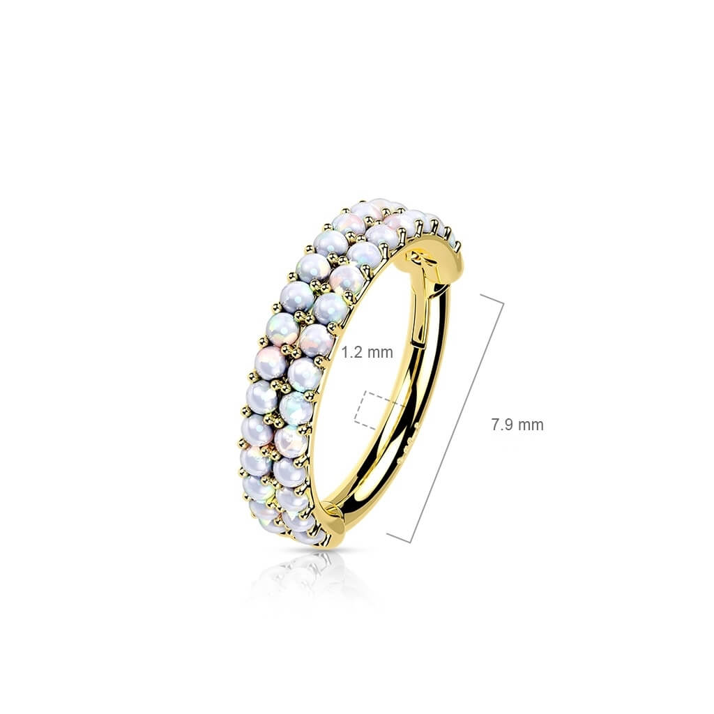 Oro 14 kt Anello Piercing Opali Clicker