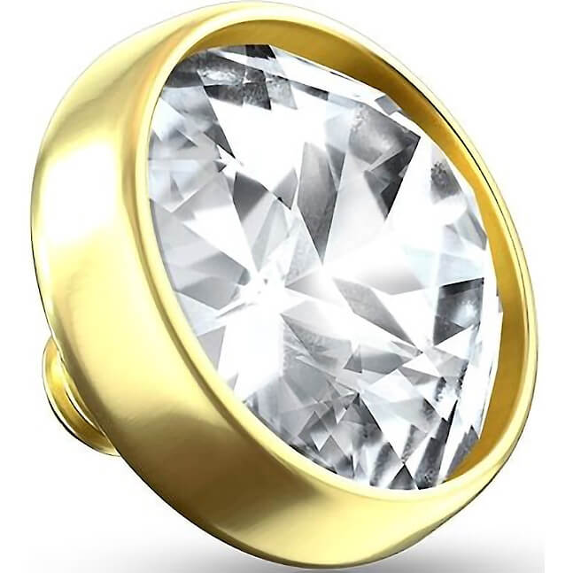 Oro 14 kt Zircone a coppa Filettatura Interna