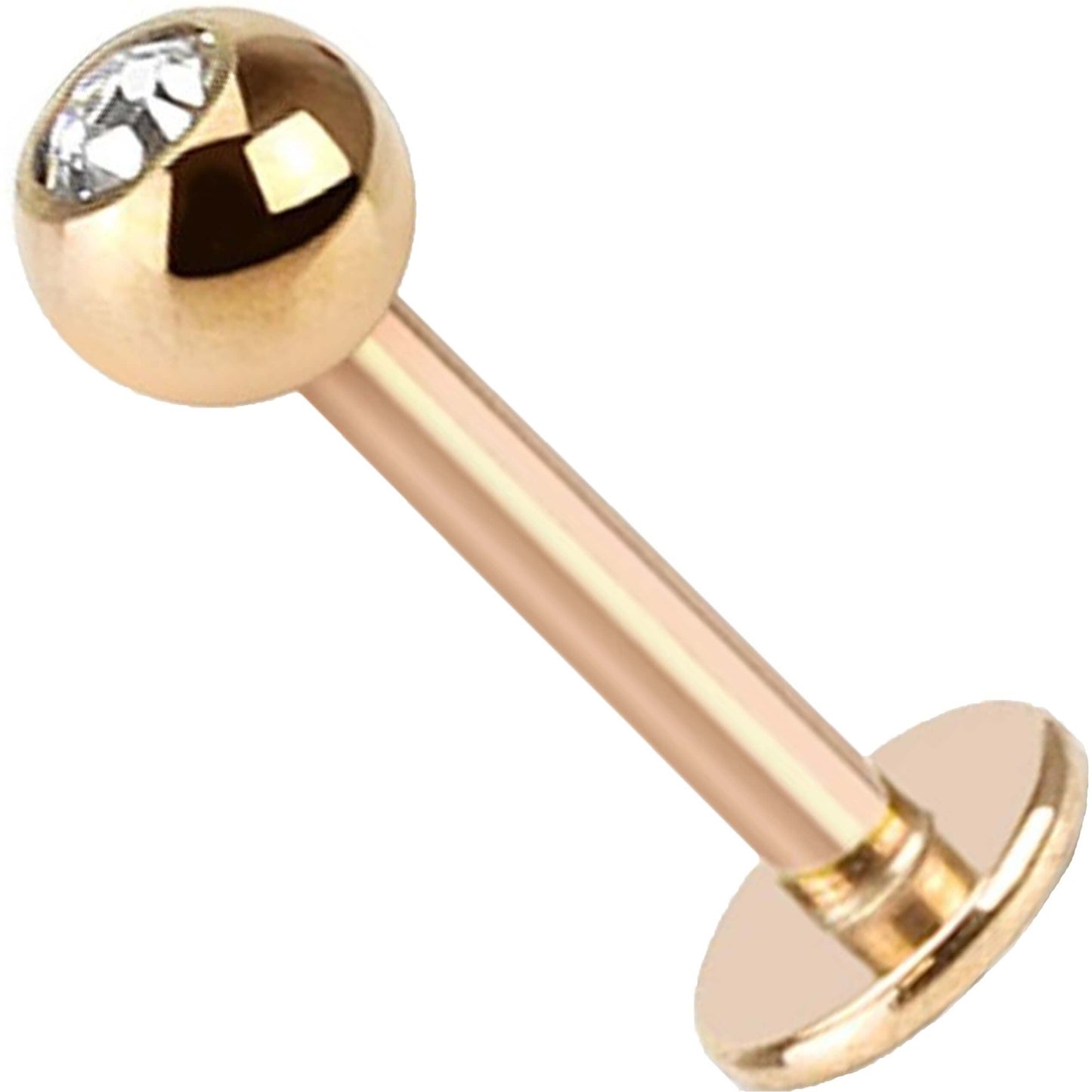 Labret Sfera con zircone e oro rosa