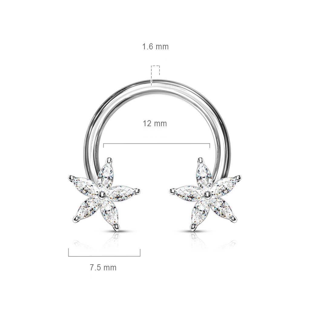 Horseshoe Flower Zirconia