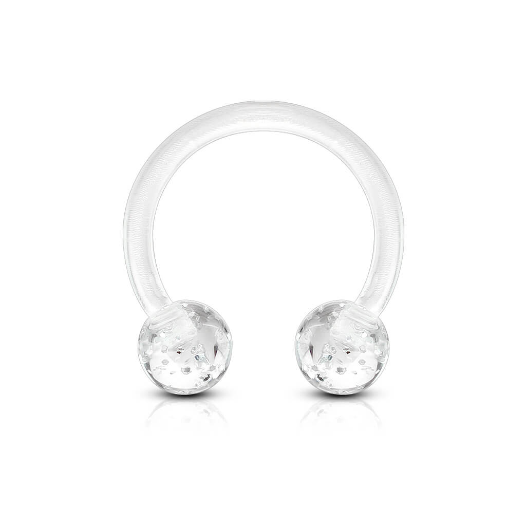 Akryl Hufeisen Piercing Acryl Ultra Glitzer Kugel