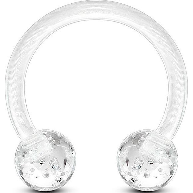 Akryl Hufeisen Piercing Acryl Ultra Glitzer Kugel