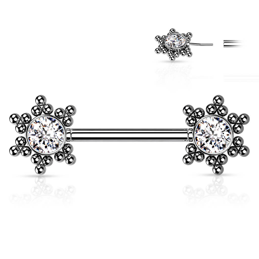 Piercing Capezzolo Stella in zirconi Push-In