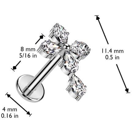 Labret cross zirconia Push-In