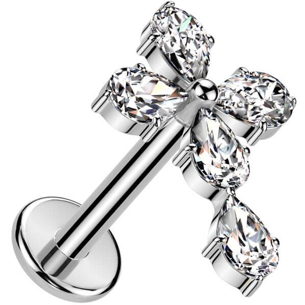 Labret cross zirconia Push-In
