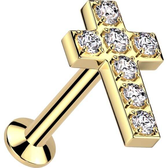 Labret cross zirconia Push-In