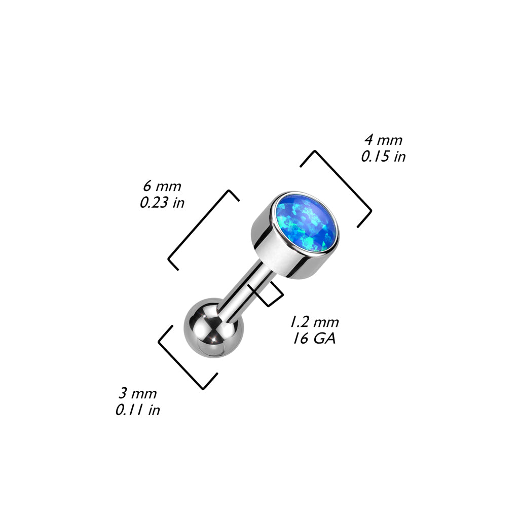 Titanio Barbell Tondo con opale Push-In