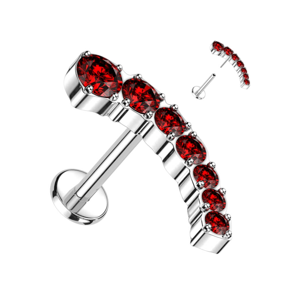 Tytan labret cyrkonia zaokrąglony push-in
