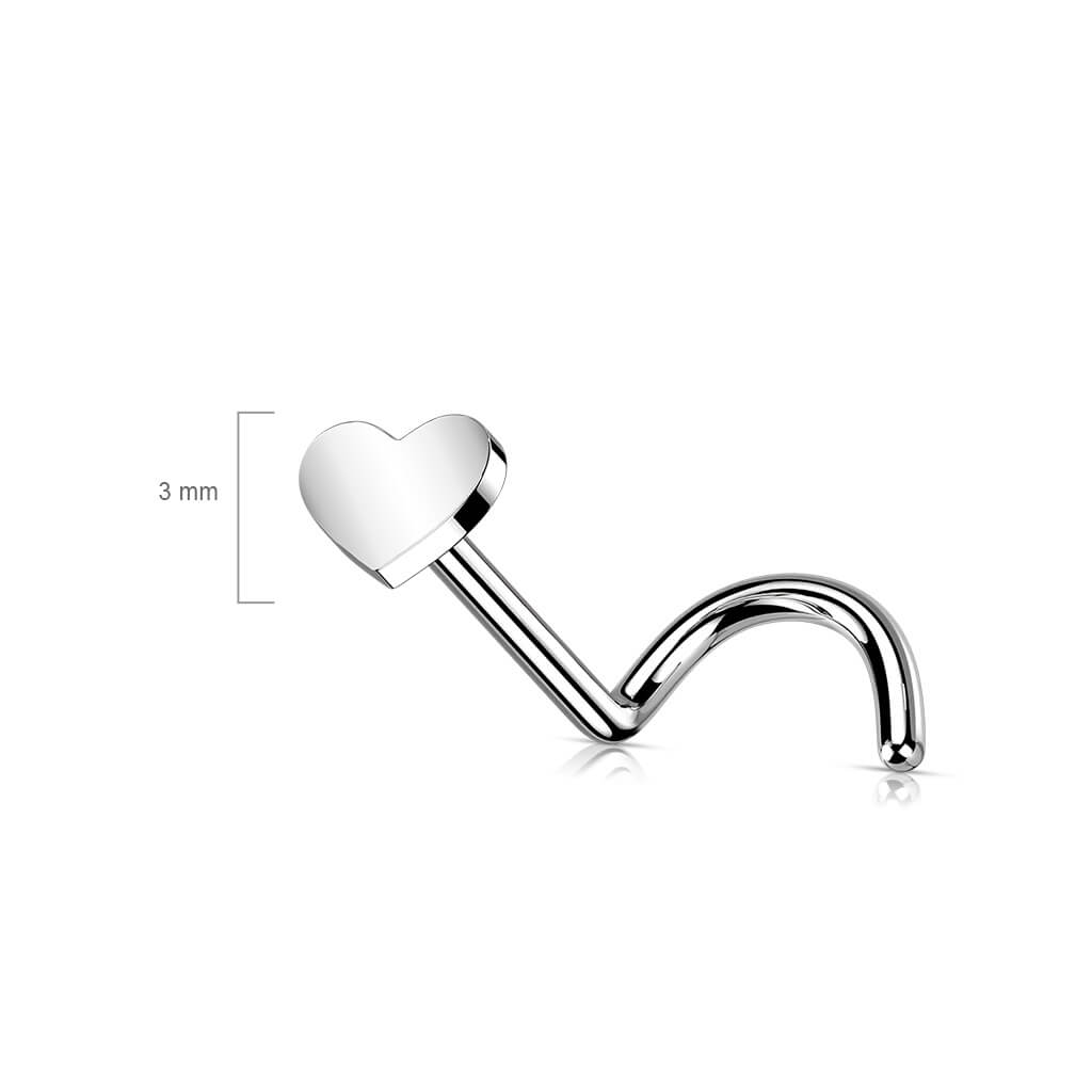 Titane Nez Vis Cœur Plat Argent Enfoncer