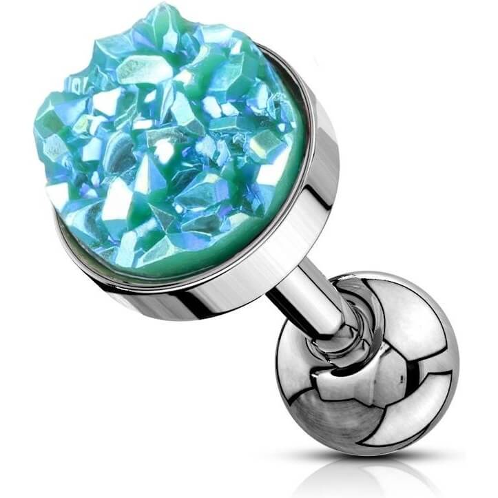 Barbell Pietra sintetica piatta brillante