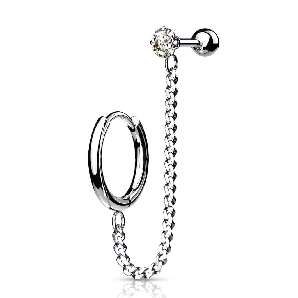 Barbell Barbell con cadena Circonita Clicker