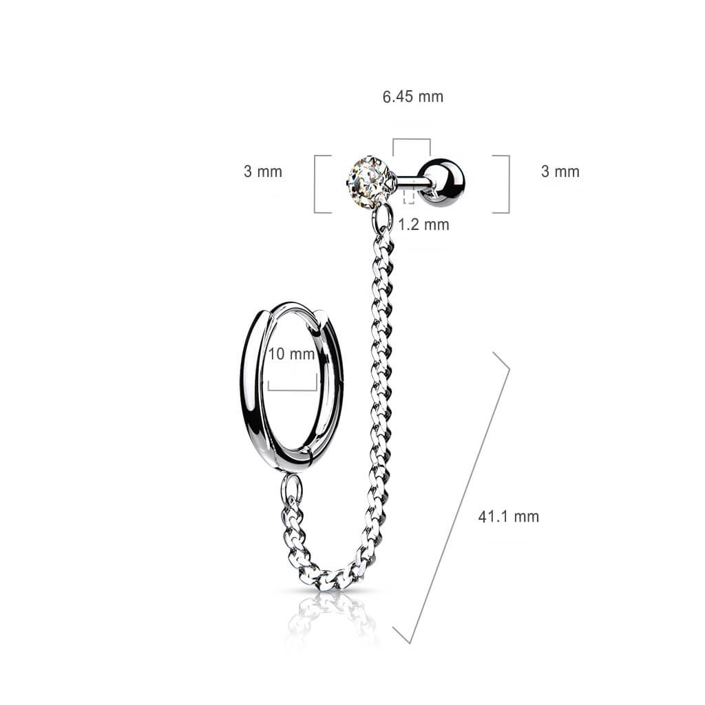 Barbell Barbell con cadena Circonita Clicker