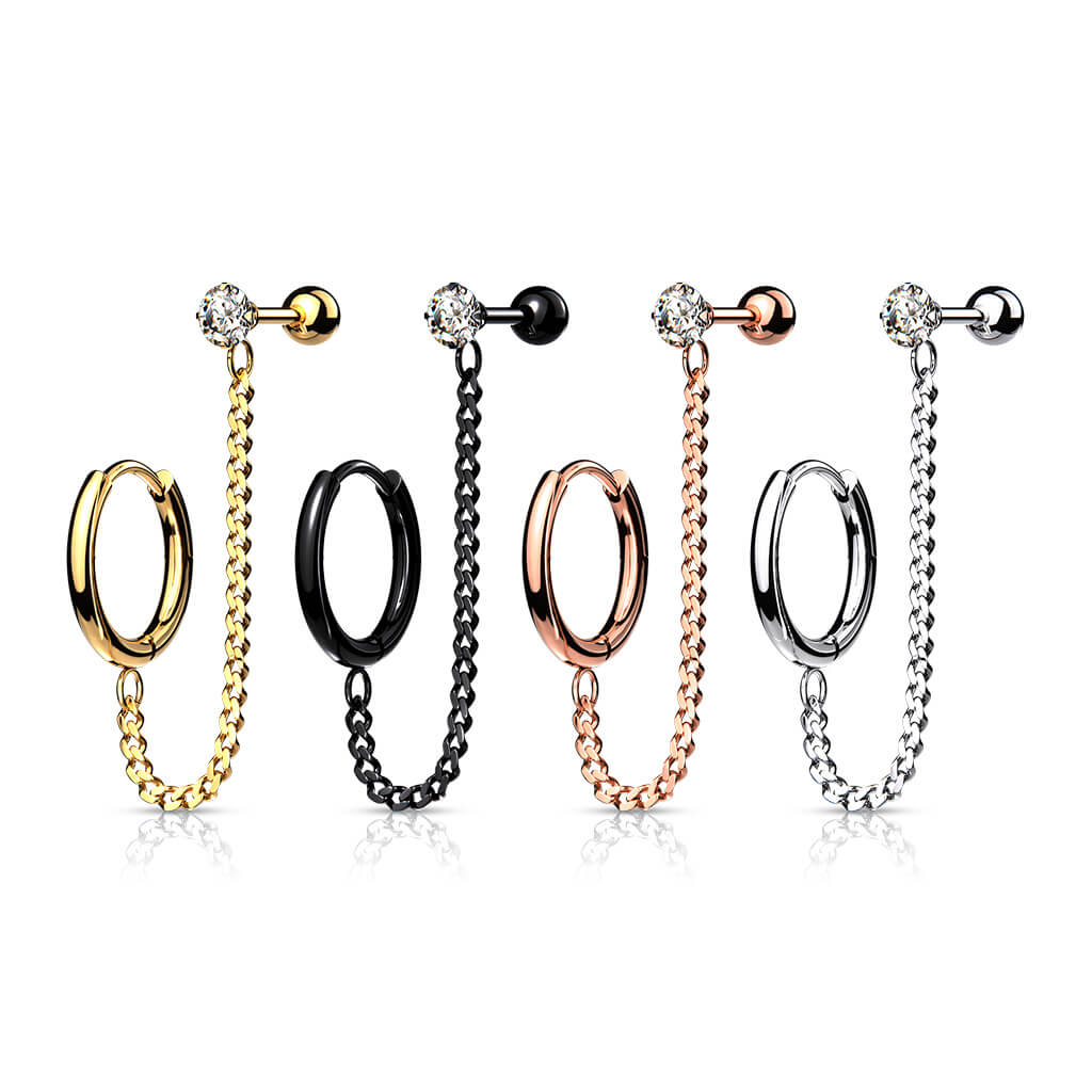 Barbell Barbell con cadena Circonita Clicker