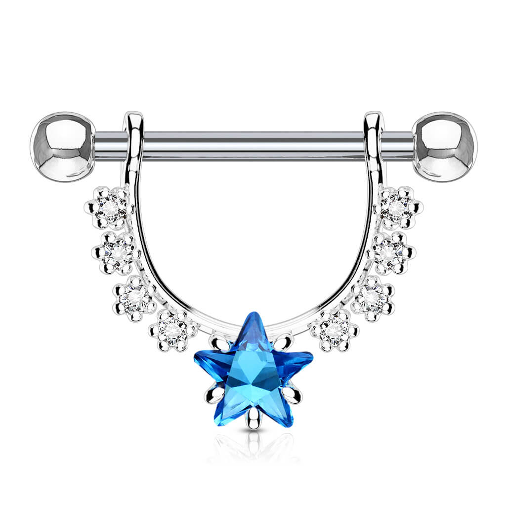 Nipple Piercing Wreath Star dangle Zirconia