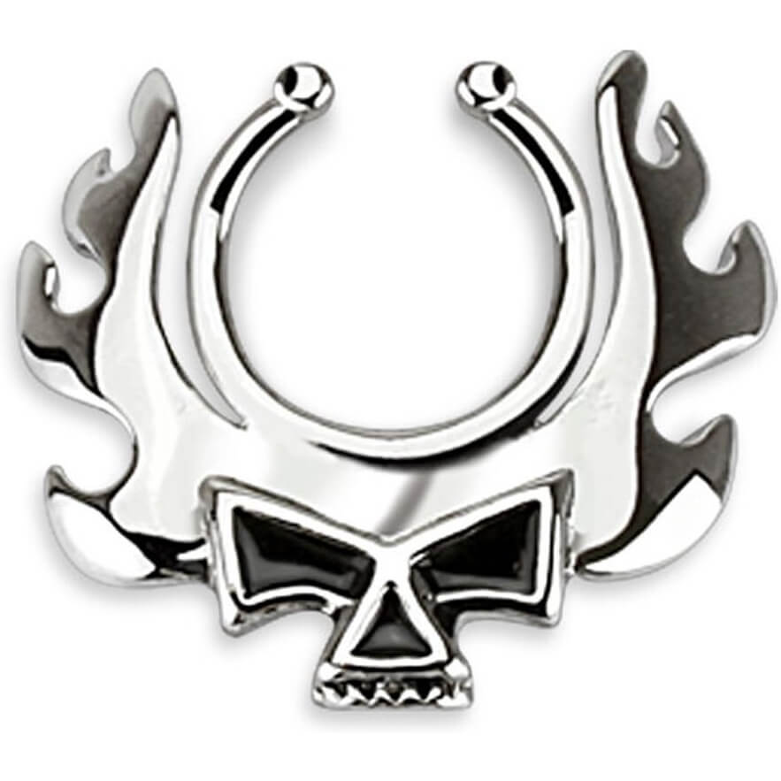 Pezón falso Calavera tribal Plata Flexible