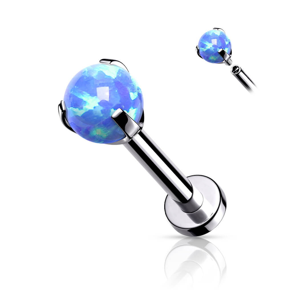 Labret Opal Internally Threaded