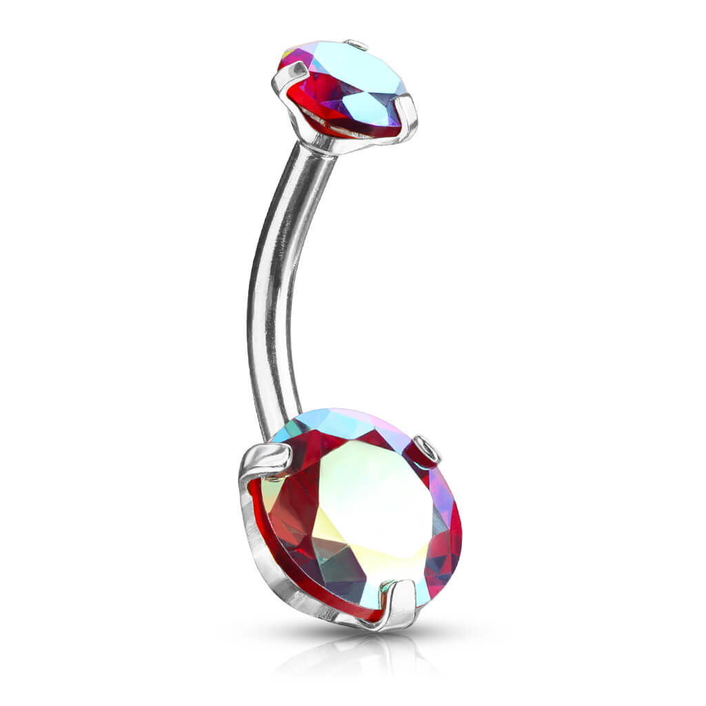 Piercing Ombelico Zircone rotondo Filettatura Interna