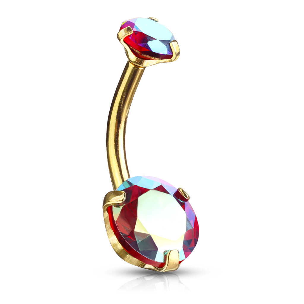Piercing Ombelico Zircone rotondo Filettatura Interna