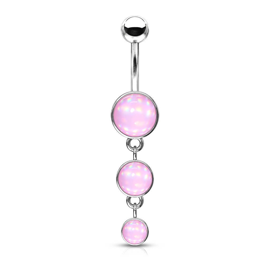 Piercing Ombelico Pendente di 3 pietre sintetiche brillanti