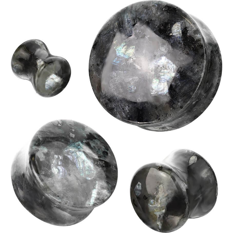 Plug labradorite natural stone double flare