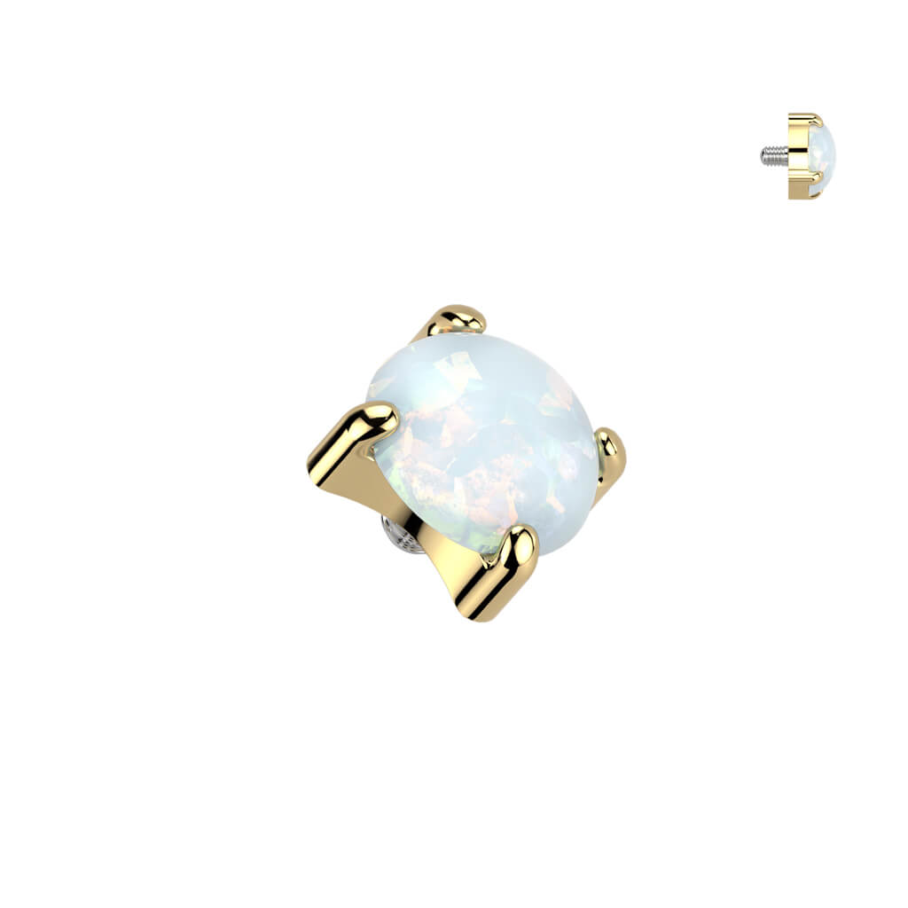Titanium top opal prong setting Internally Threaded