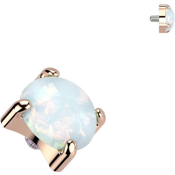 Titanium top opal prong setting Internally Threaded