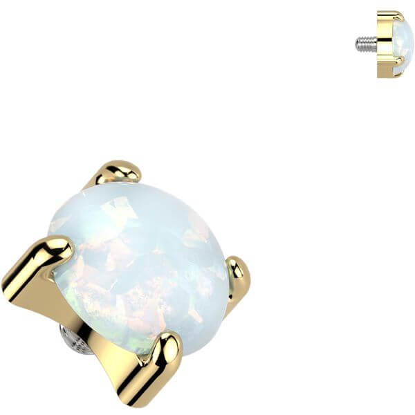 Titanium top opal prong setting Internally Threaded