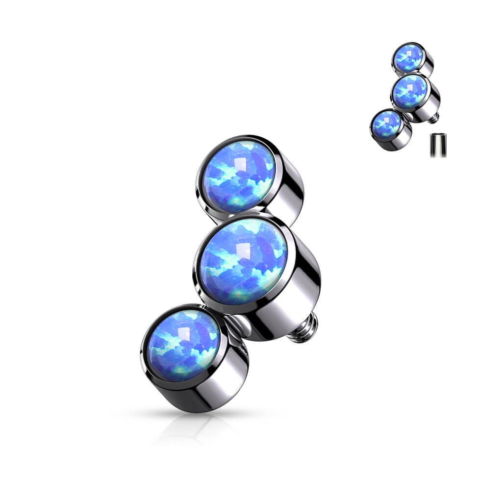 Titanium top 3 opal bezel setting Internally Threaded