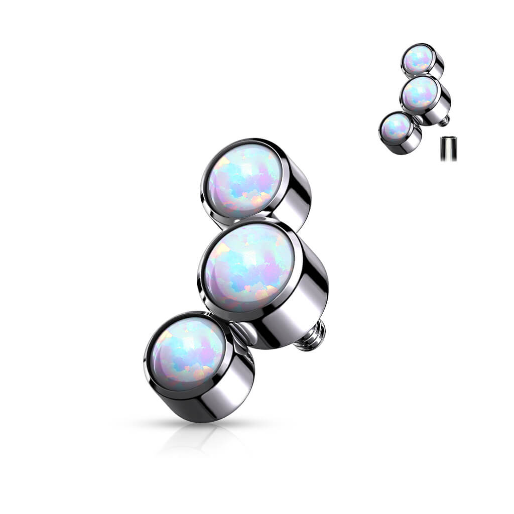 Titanium top 3 opal bezel setting Internally Threaded