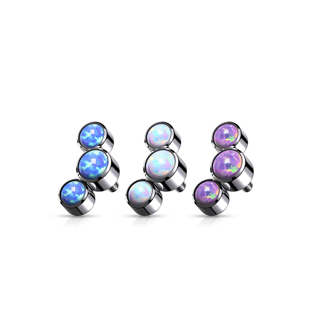 Titanium top 3 opal bezel setting Internally Threaded
