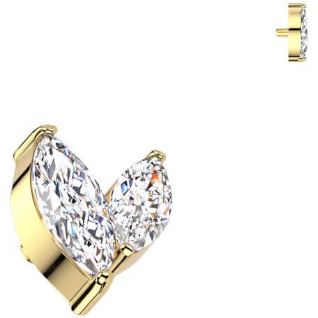 Titanium top zirconia marquise cut Internally Threaded