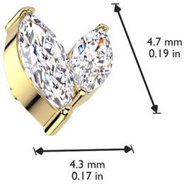 Titanium top zirconia marquise cut Internally Threaded