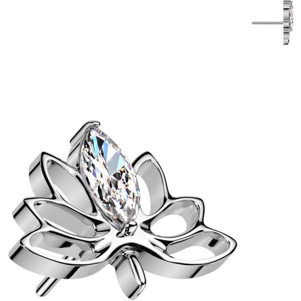 Titanium top lotus flower zirconia Push-In