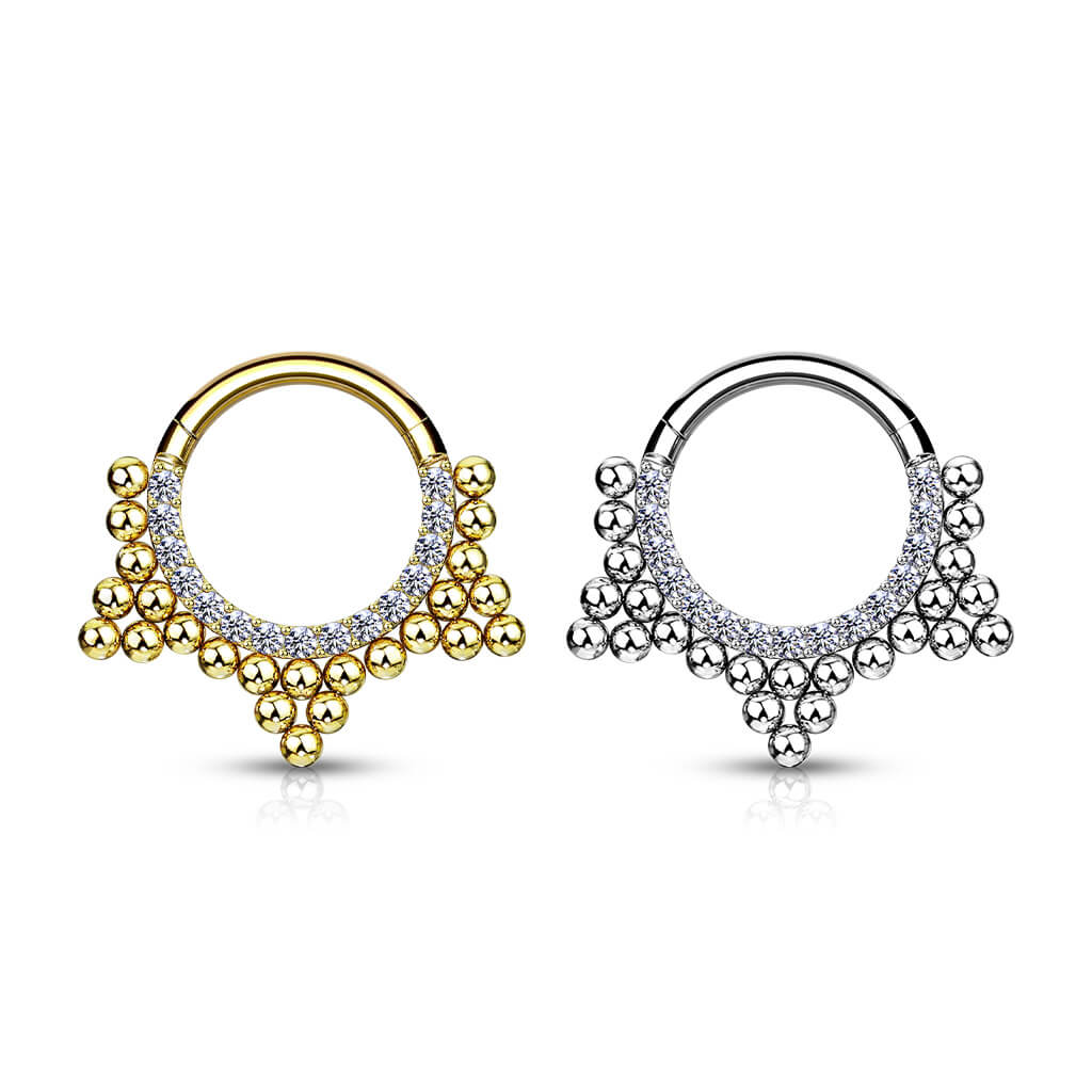 Anillo Esferas Circonita Clicker