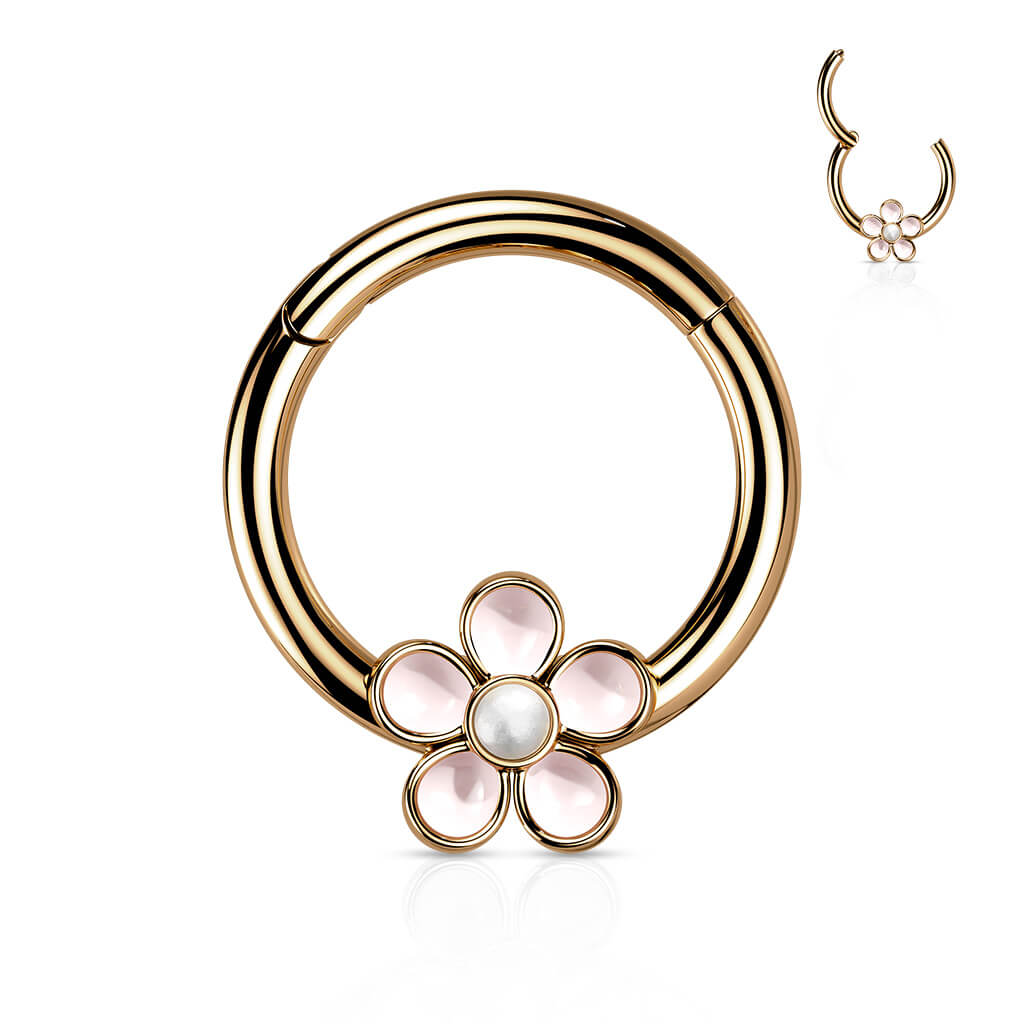 Anello Piercing Design a fiore Clicker